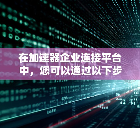 在加速器企业连接平台中，您可以通过以下步骤进行企业连接